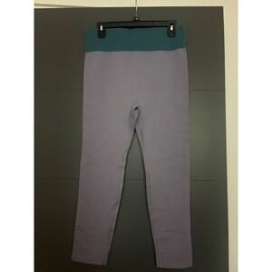 DSG Twitch Allison Ribbed Seamless Leggings Purple Teal High Waist Womens XL
